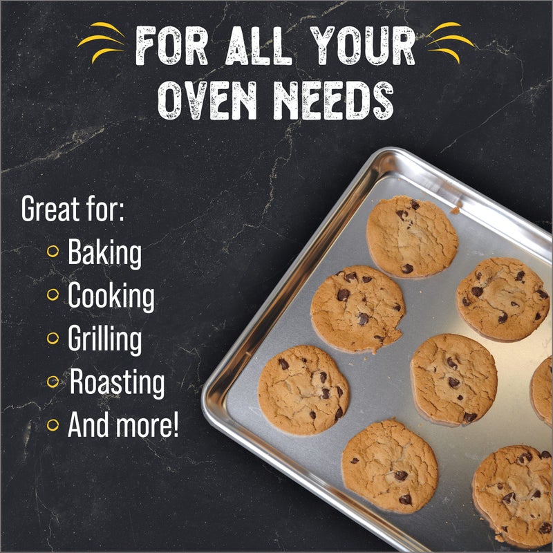 Checkered Chef Baking Sheet Set - 13" x 9.5" Stainless Steel Quarter Pans for Baking and Cooking (2 Pack) - Image 5